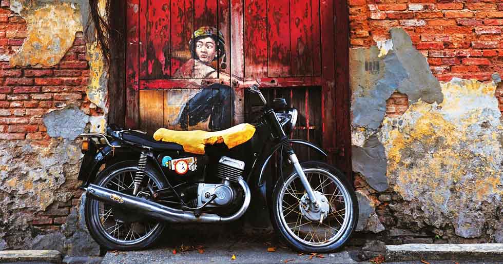 penang motorcycle mural art